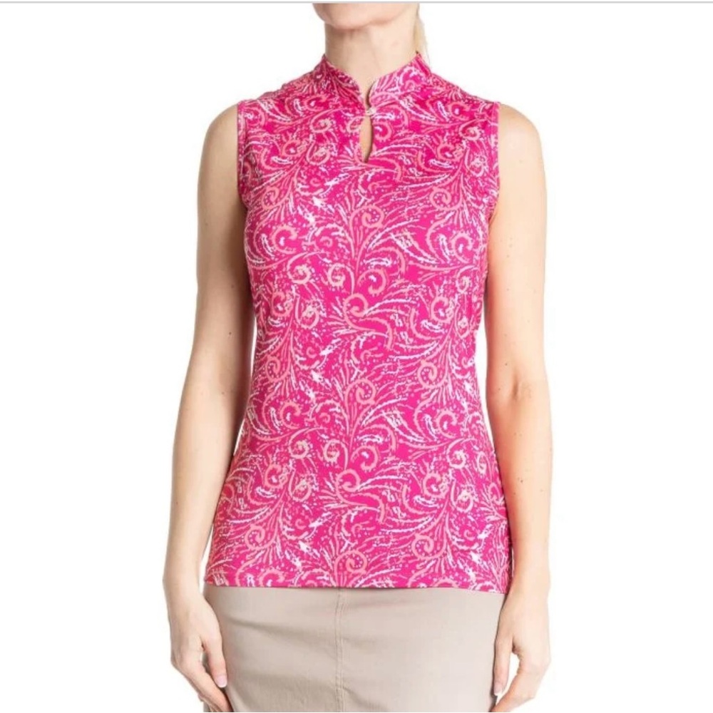 Sport Haley Women’s Cancan Sleeveless Print Golf Top Shirt Large